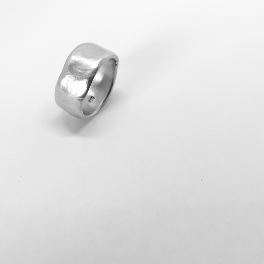 Organic Silver Ring with satin finish to surface