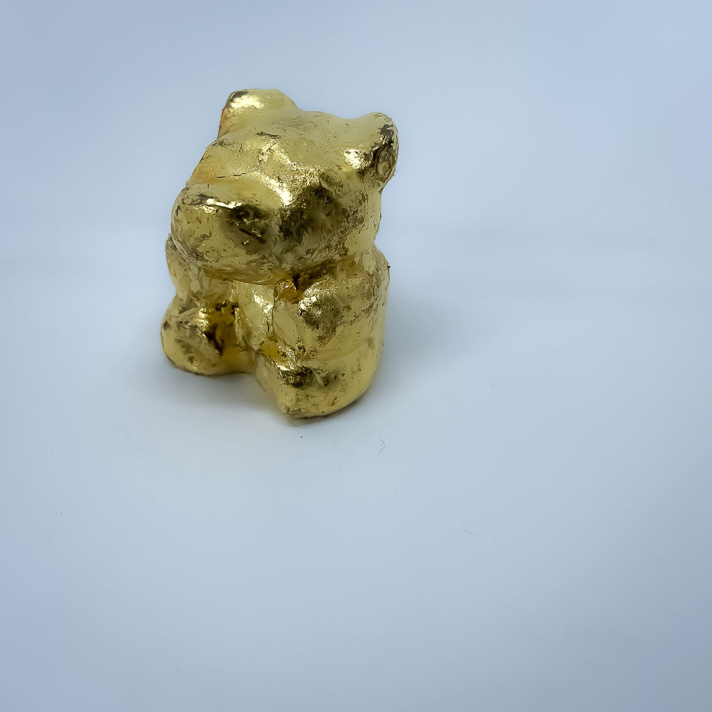 Golden Teddy Bear - Bronze sculpture gilded with 24ct gold leaf