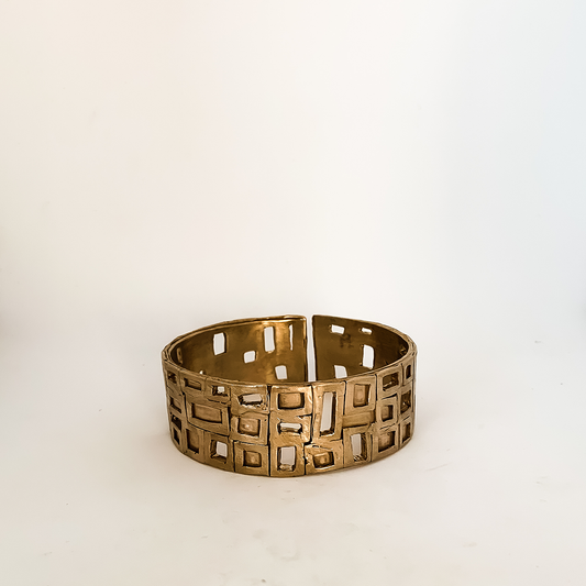 Modernist Cuff Bangle - Bronze - Caramel Colour