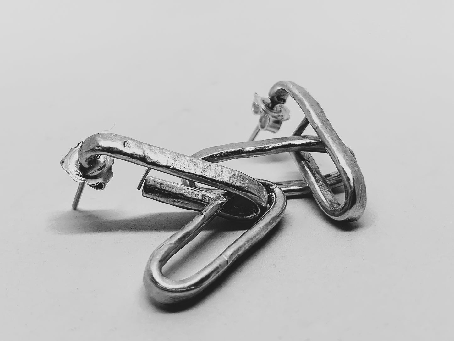 Chain Link Earrings in Sterling Silver - V1