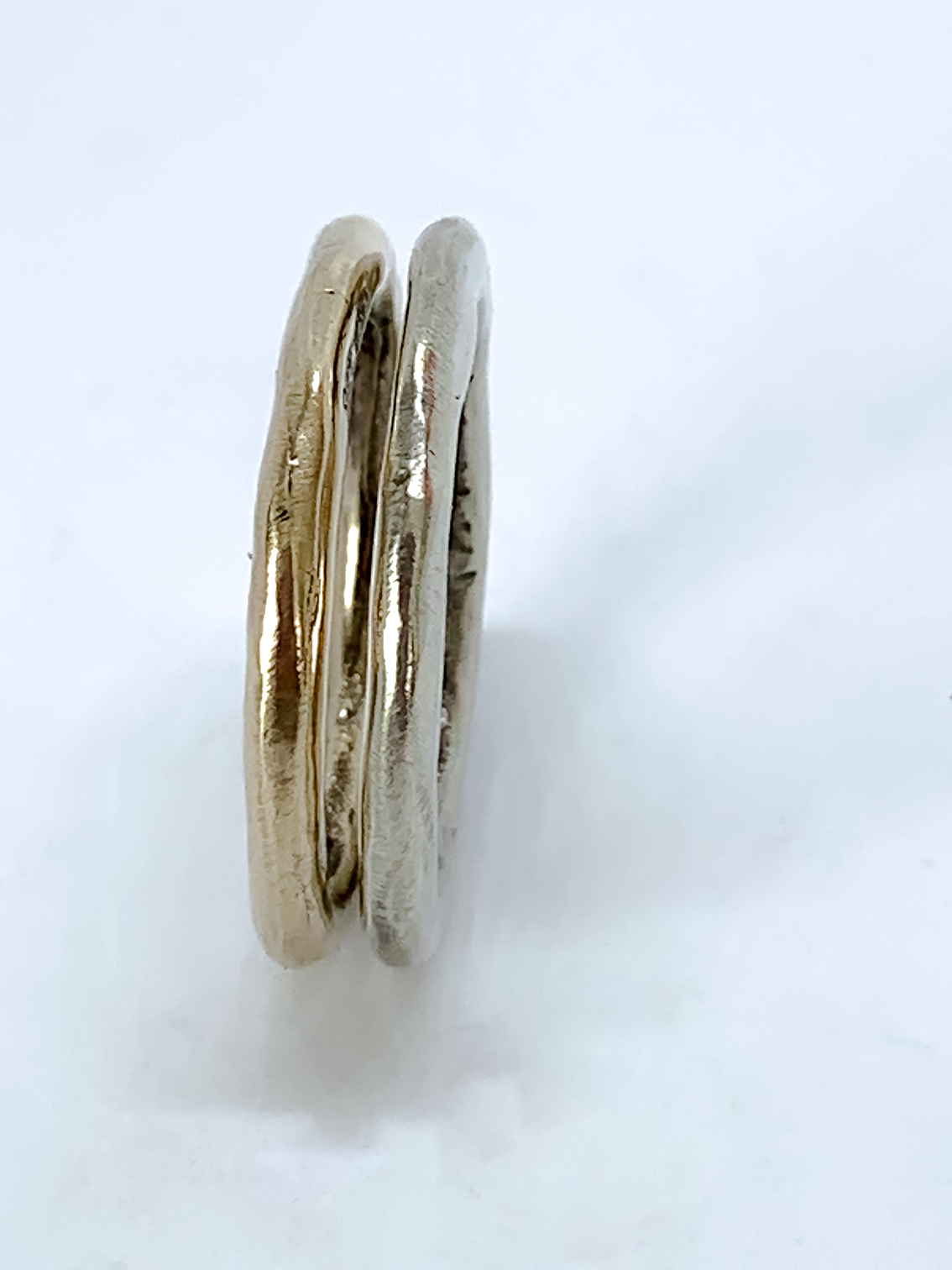 Organic Tales - The Sun and The Moon Stacking Rings - 9ct Yellow and White Gold