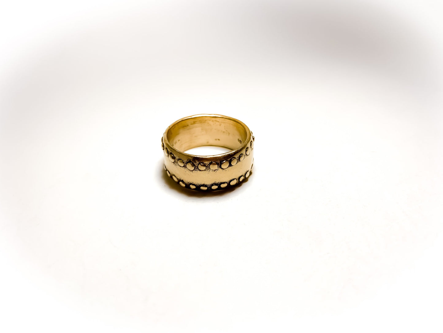 Wide Textured Band in Gold Vermeil - Fluid Ring - V3