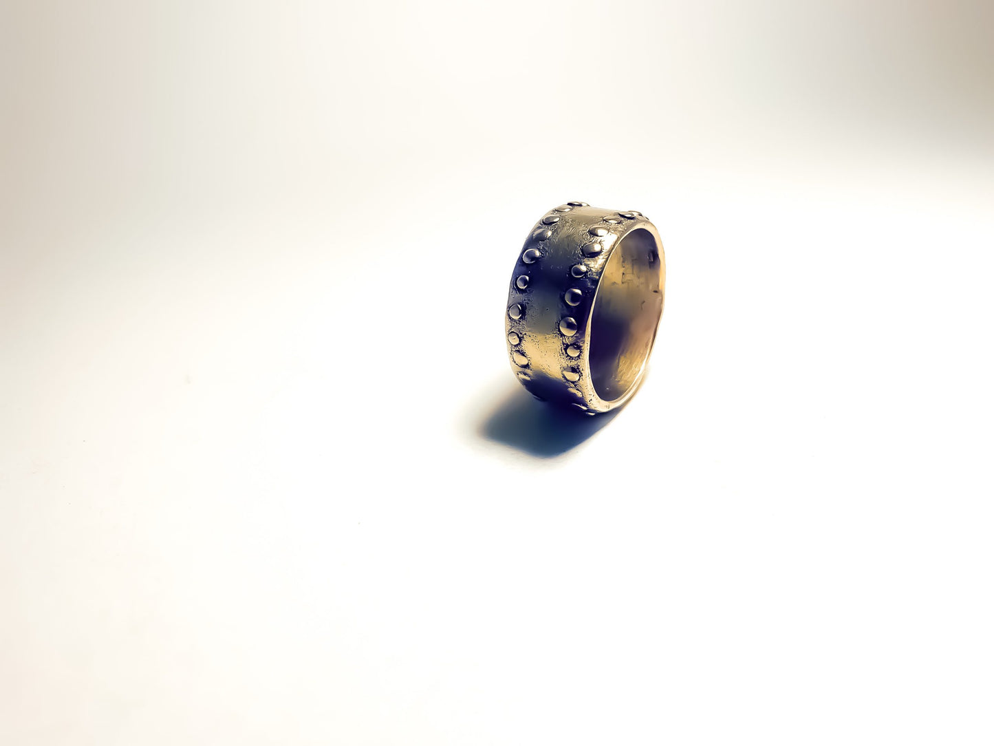 Wide Textured Band in Gold Vermeil - Fluid Ring - V3