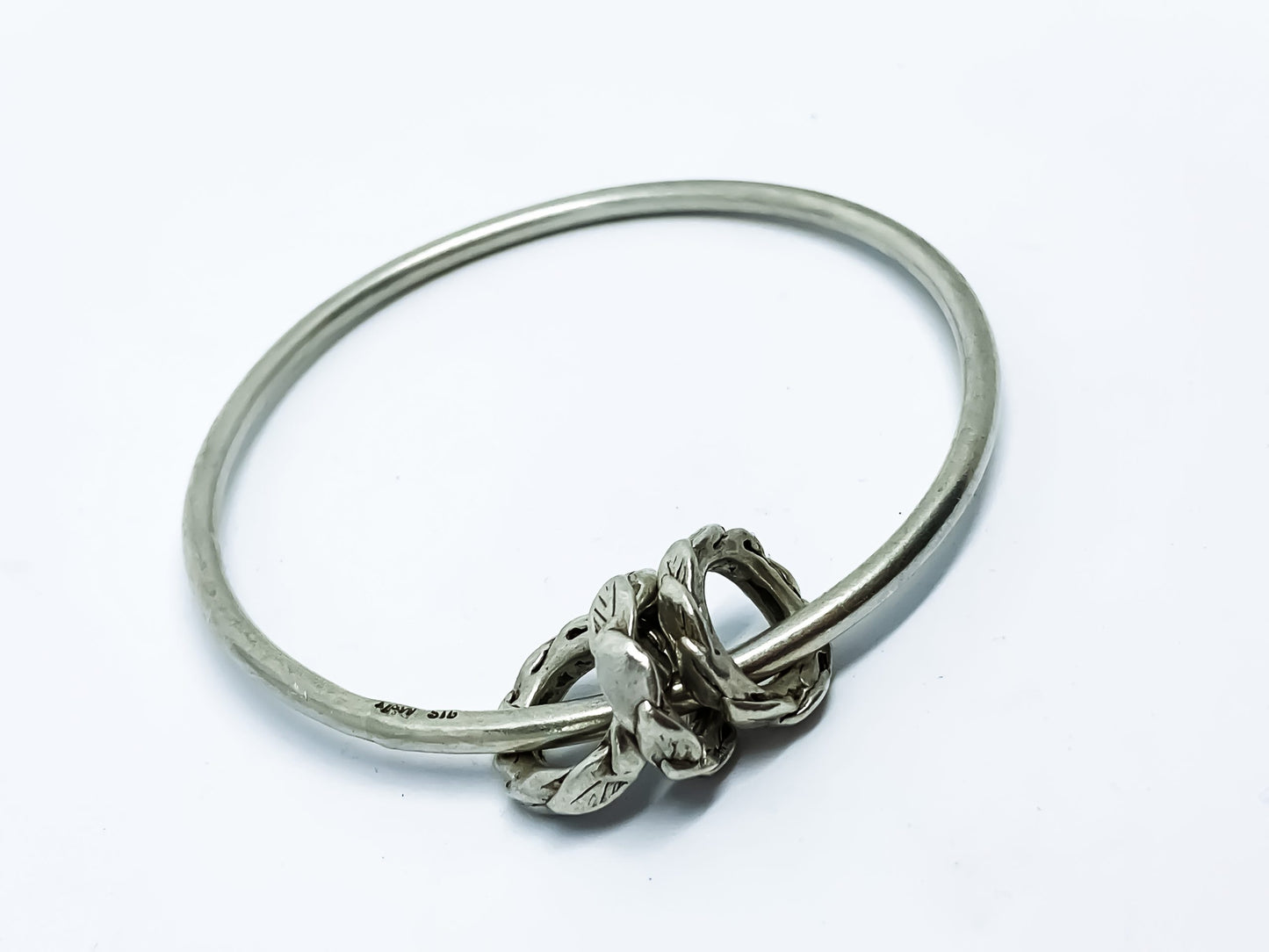 Leaf Ring Bangle in Sterling Silver - V3